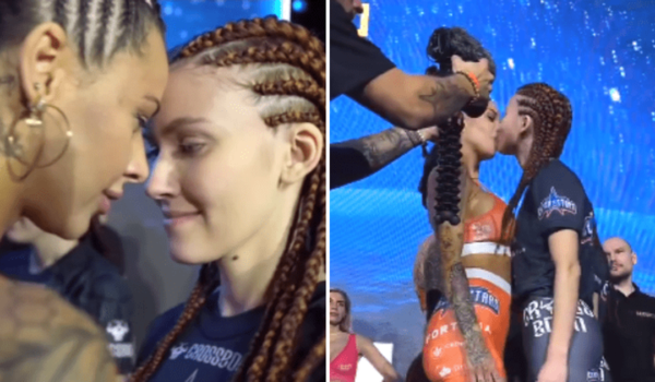 MMA Fighters Go Viral for Kissing During Face-Off