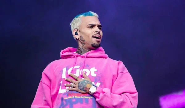 Chris Brown speaks about the ongoing war in Gaza whilst on stage in Dubai.